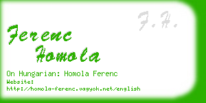 ferenc homola business card